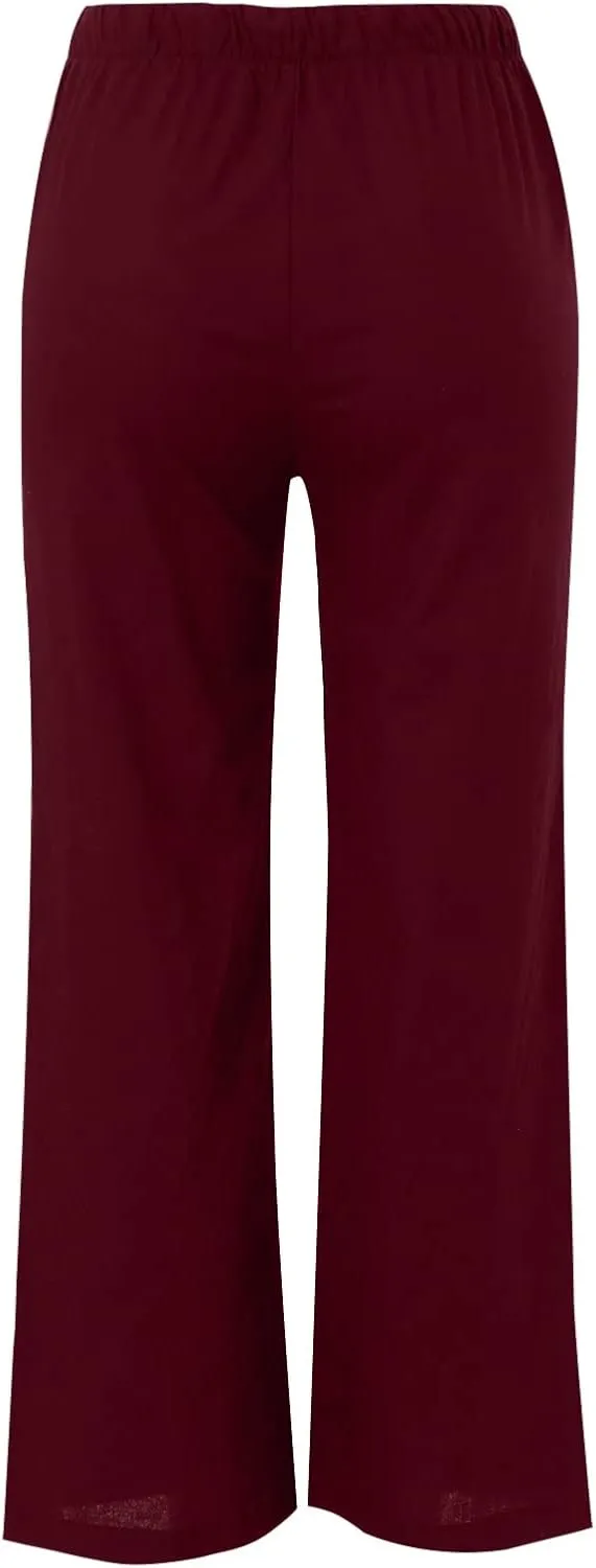 Women's Fleece Lined Pants Winter Active Vacation Trousers with Pockets Water Resistant Straight Leg