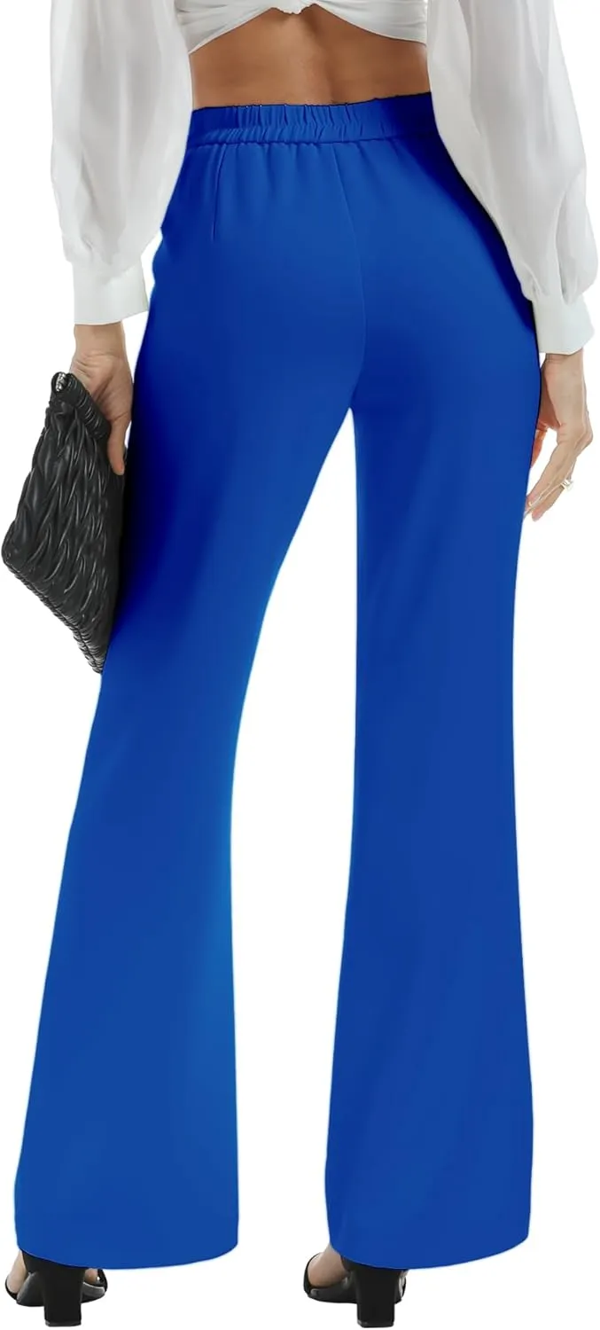 Women's High Waist Casual Dress Pants, Lightweight Wide Leg Long Trousers, Work Pants with Pockets for Women Office.