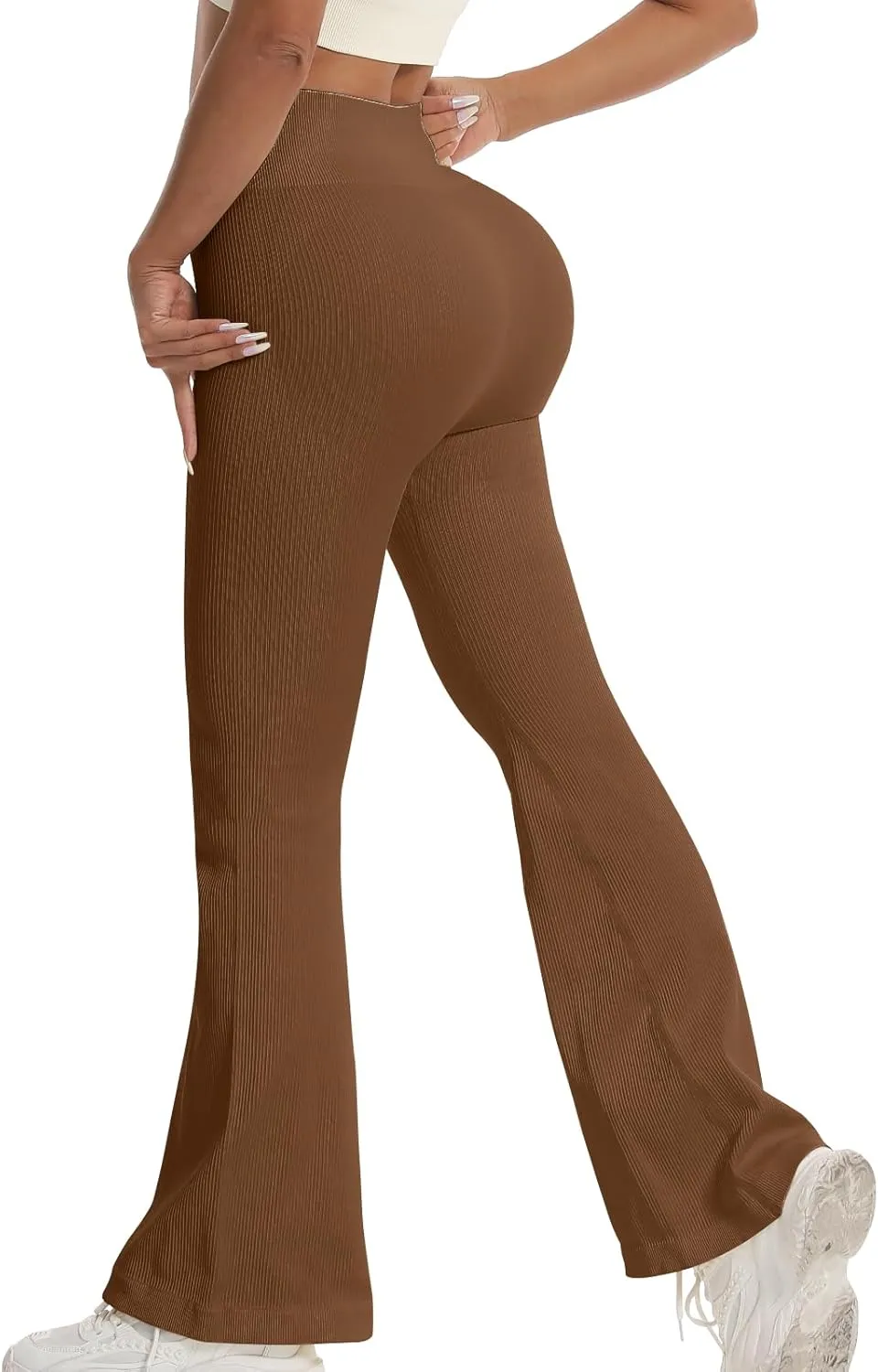 Women's High Waisted Flare Leggings, Bootcut Yoga Pants with Hip-Lifting, Tummy Control Wide Leg Workout Pants
