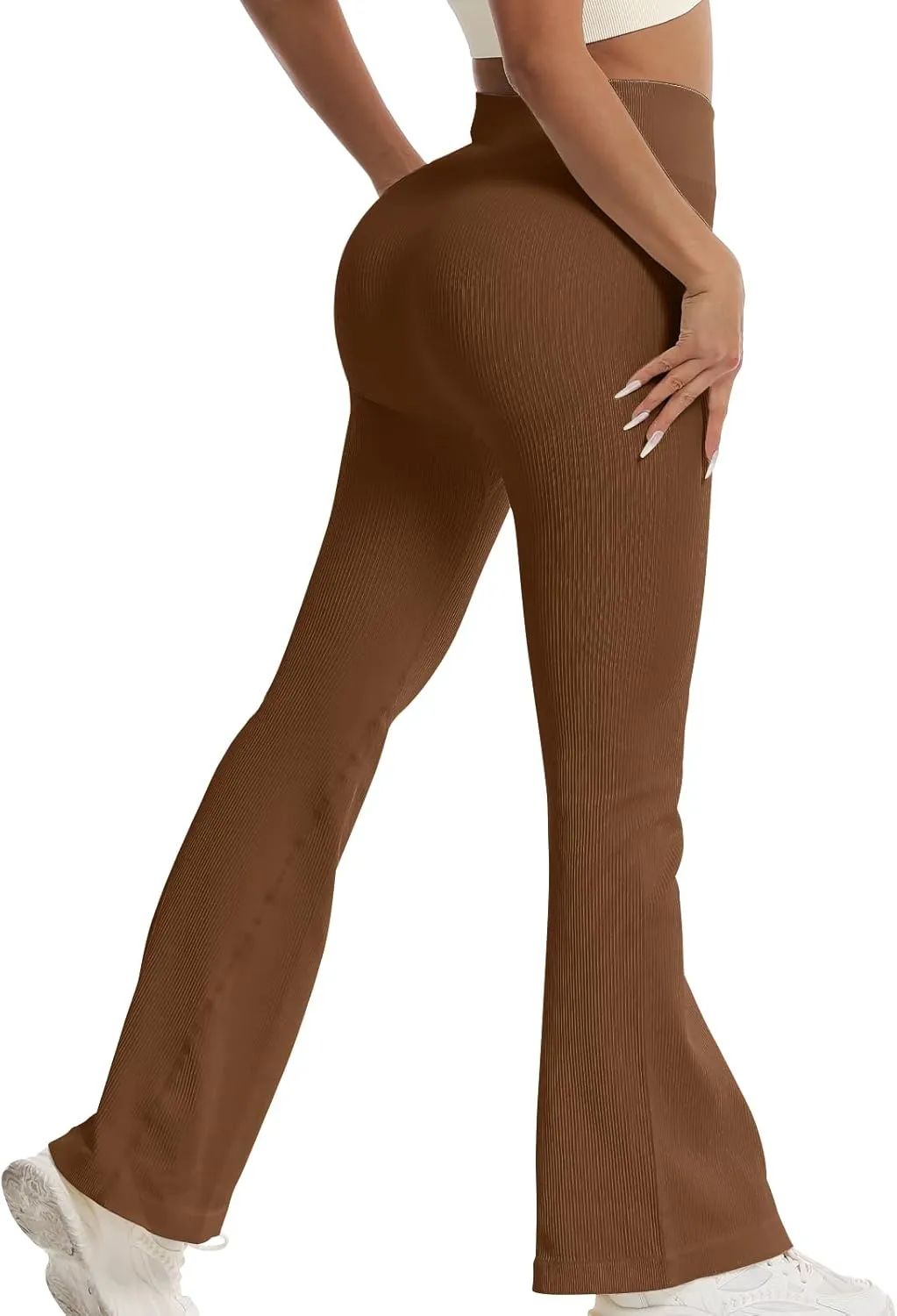 Women's High Waisted Flare Leggings, Bootcut Yoga Pants with Hip-Lifting, Tummy Control Wide Leg Workout Pants
