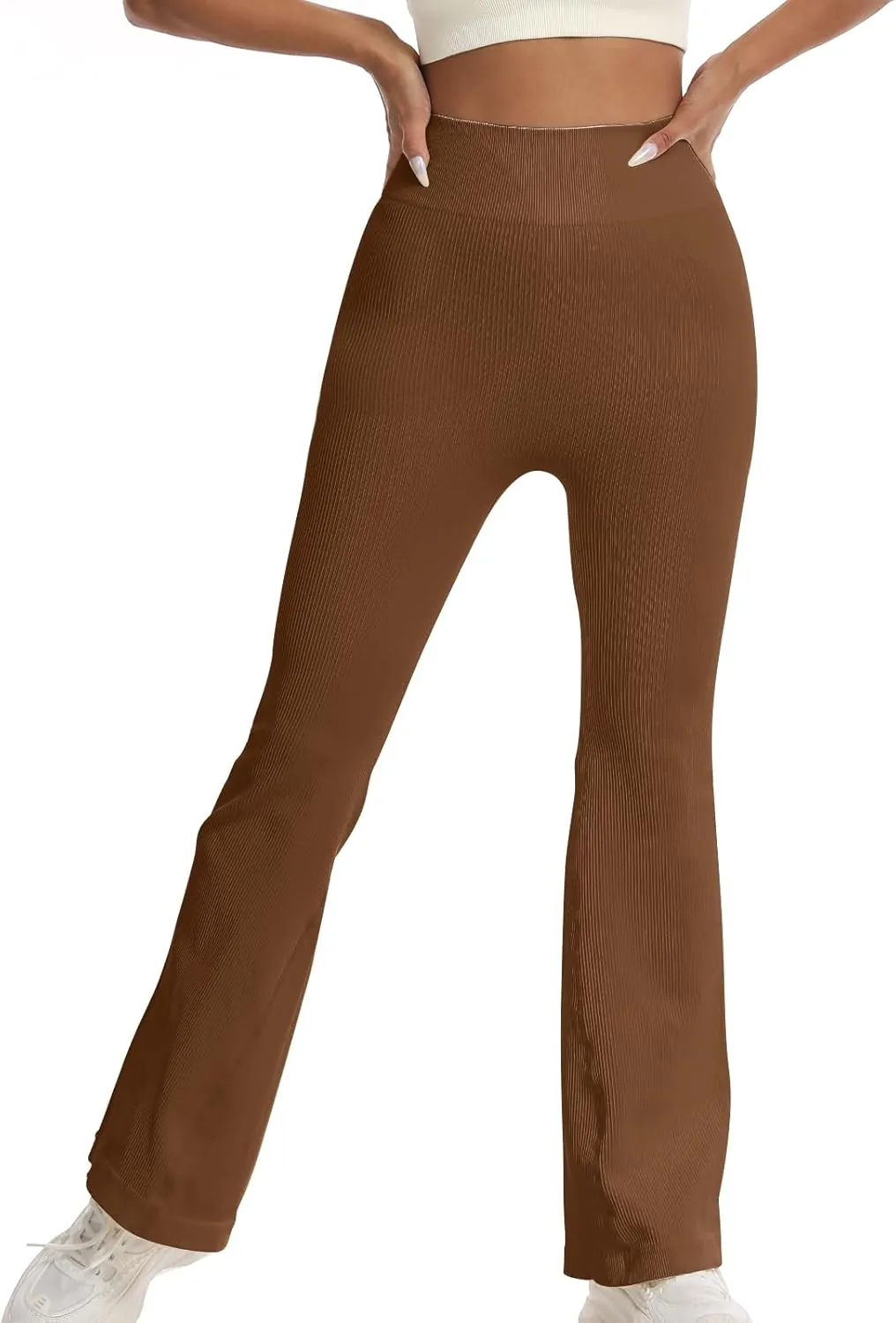 Women's High Waisted Flare Leggings, Bootcut Yoga Pants with Hip-Lifting, Tummy Control Wide Leg Workout Pants