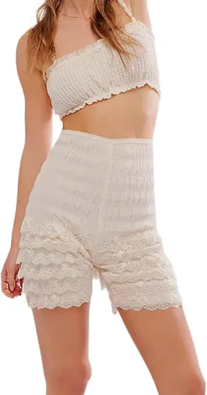 Womens Lace Trim Layered Ruffle Lolita Bloomer Coquette Sexy Boy Shorts Y2k Bubble Frilly Pumpkin Fairy PJ Bottoms