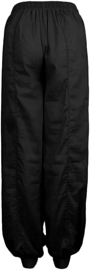 Womens Linen Blend Summer Y2K Streetwear Palazzo Lounge Pants Elastic Waisted Long Lounge Slim-Fit Pant