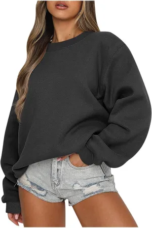 Womens Oversized Sweatshirt Long Sleeve Crewneck Sweatshirts 2023 Fall Fashion Clothes Casual Comfy Pullover Tops
