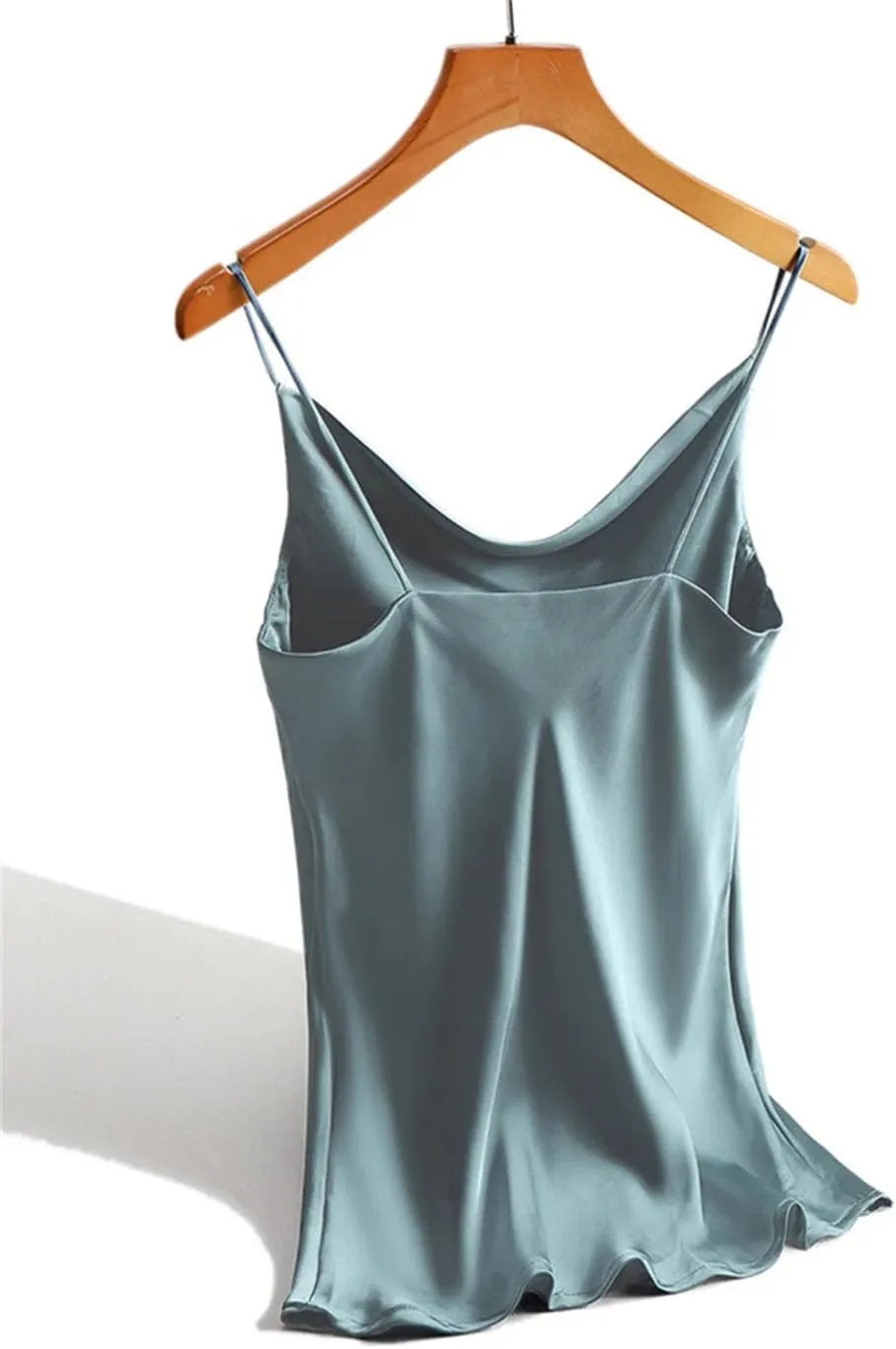 Women's Satin Silk Tank Tops Female Summer Spaghetti Strap Basic Tops Sleeveless Camisoles
