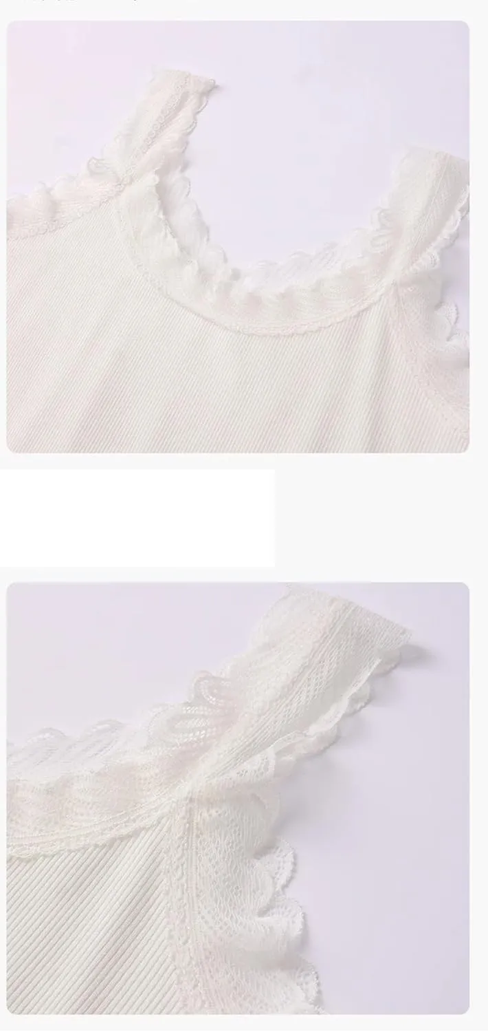 Women's Sexy Knitted Thread Lace Camisole Vest V-Neck Tank Tops Summer Camis Tops