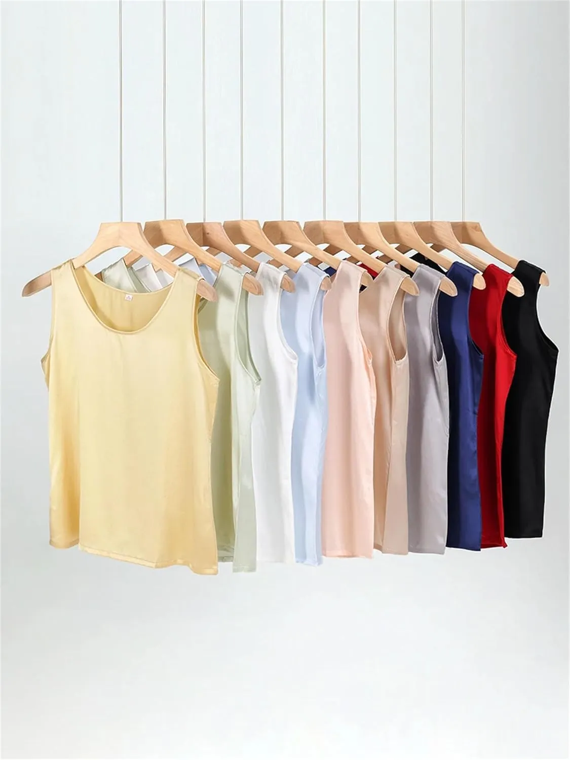 Women's Silk Satin Camisole Tops for Women Trendy Casual Sleeveless Blouses Tank Tops Shirt