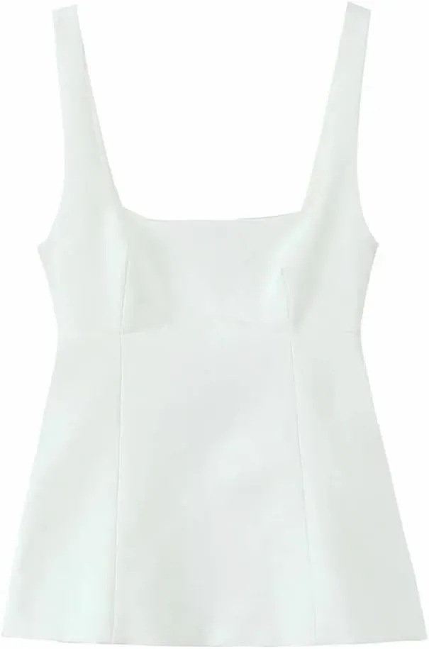 Womens Sleeveless Solid Color Crop Camisole Backless Bow Tank Party Tops