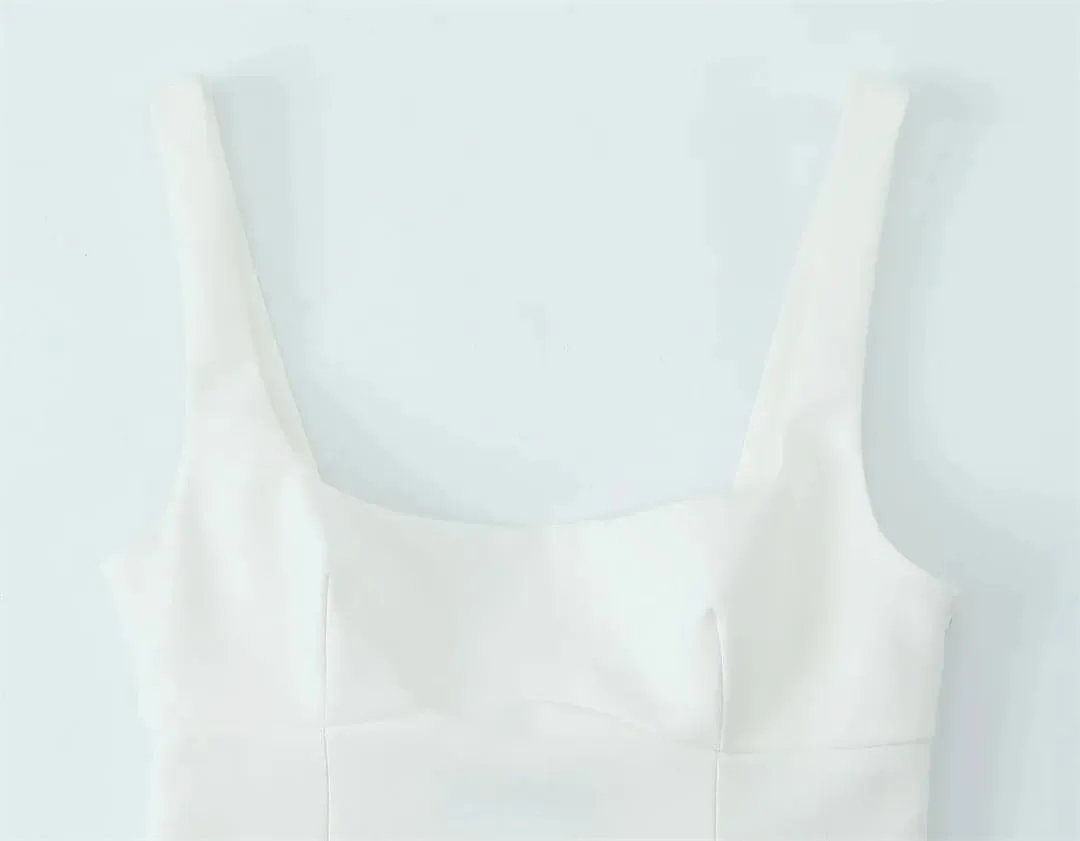 Womens Sleeveless Solid Color Crop Camisole Backless Bow Tank Party Tops