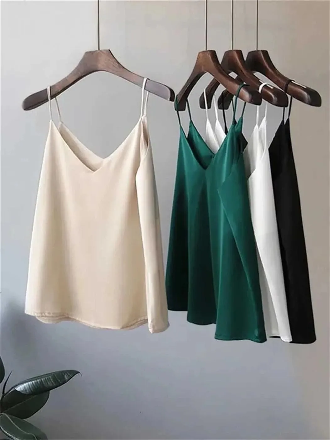 Women's Summer Camisole Slim Vest Sleeveless V-Neck Tank Tops Female Solid Tops