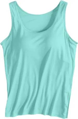 Womens Tank Tops with Built in Bra Summer Padded Undershirt Y2k Cute Going Out Tops Shelf Bra Yoga Camisole
