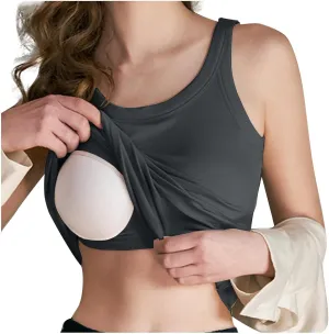 Womens Tank Tops with Built in Shelf Bra Summer Casual Sleeveless Ribbed Blouse Gym Yoga Workout Camisole Shirts