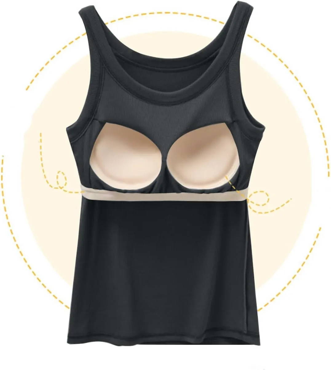 Womens Tank Tops with Built in Shelf Bra Summer Casual Sleeveless Ribbed Blouse Gym Yoga Workout Camisole Shirts