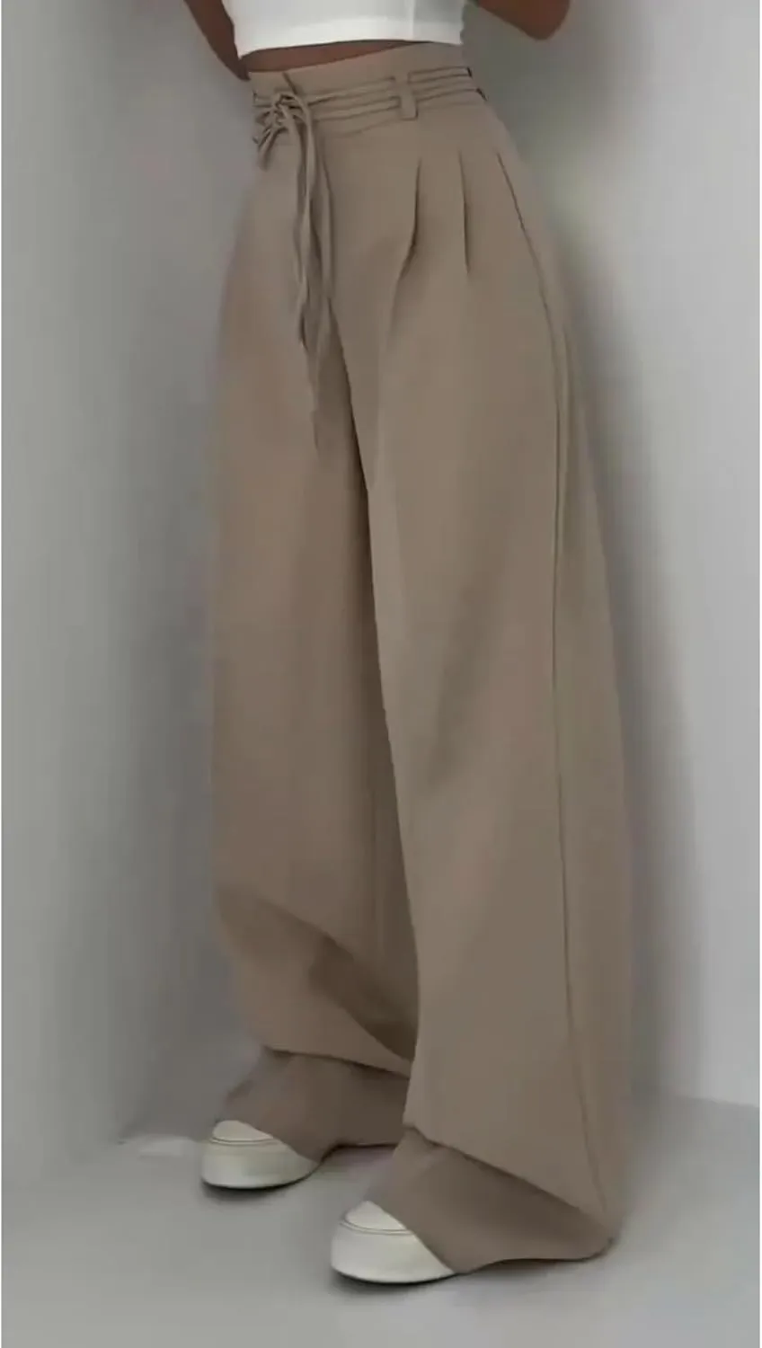 Women's Waist Belt Casual Pants,2025 Summer Straight Leg Dress Pants for Women High Waist Tummy Control Trousers