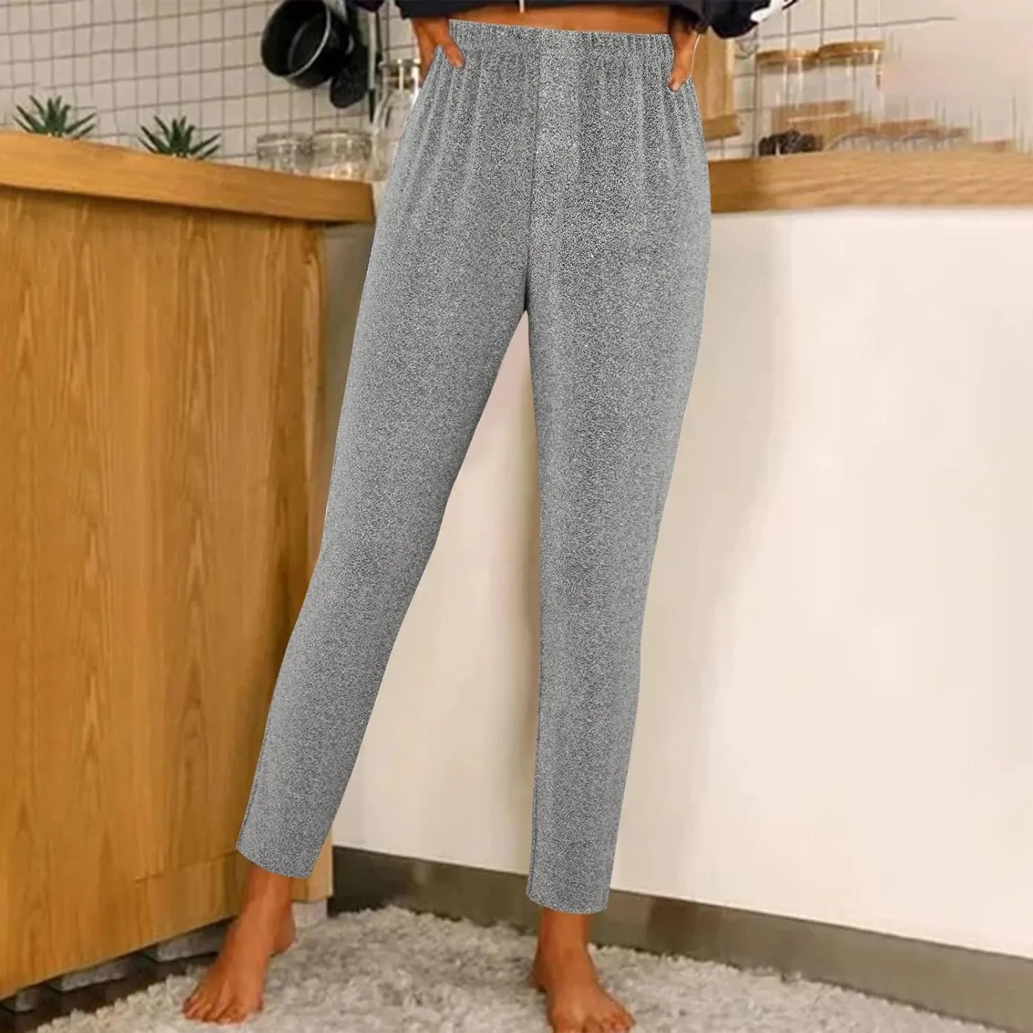 Women's Wide Leg Pants Women's High Waisted Sequin Loose Drape Wide Leg Pants Fashion Casual Bling Glitter Trousers