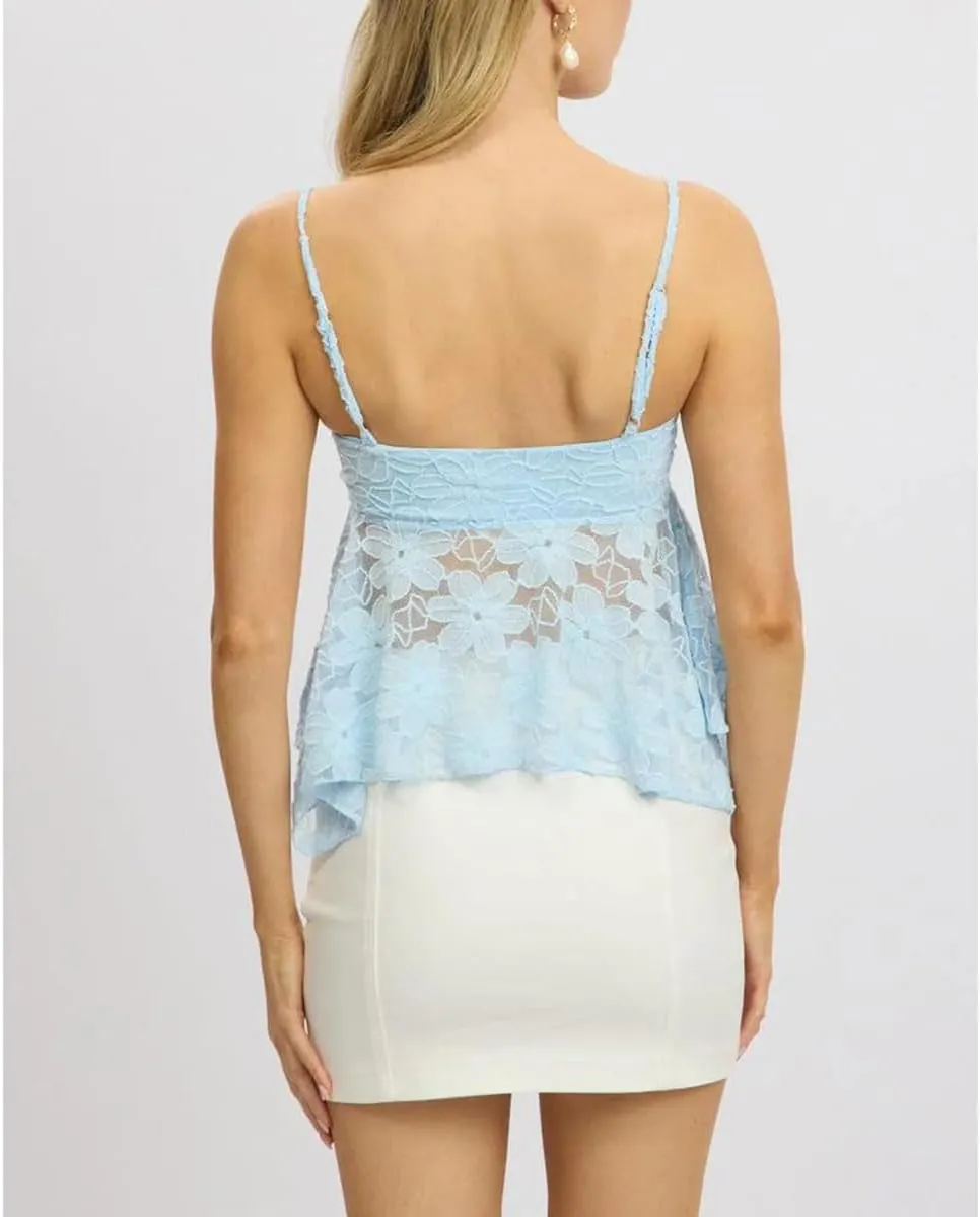 Womens Y2k Lace Crop Tops Vintage Fairy Ruched Ruffle Holiday Beach Going Out Streetwear Casual Camisole