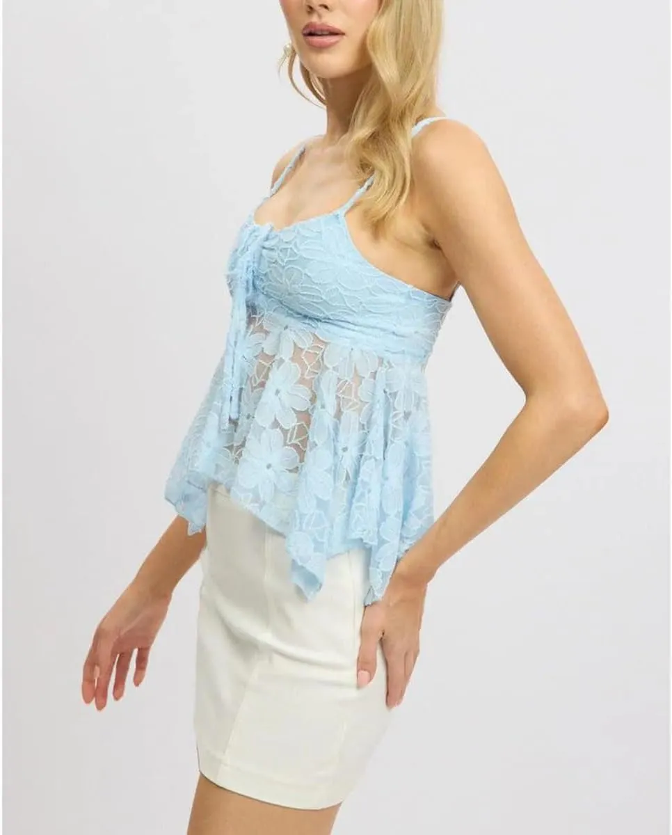 Womens Y2k Lace Crop Tops Vintage Fairy Ruched Ruffle Holiday Beach Going Out Streetwear Casual Camisole
