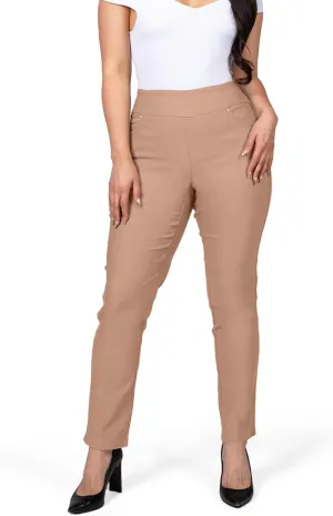 Women's Yoga Dress Pants - Strechy Straight Leg Work Pants with 5 Pockets Slim Fit Office Casual Slacks