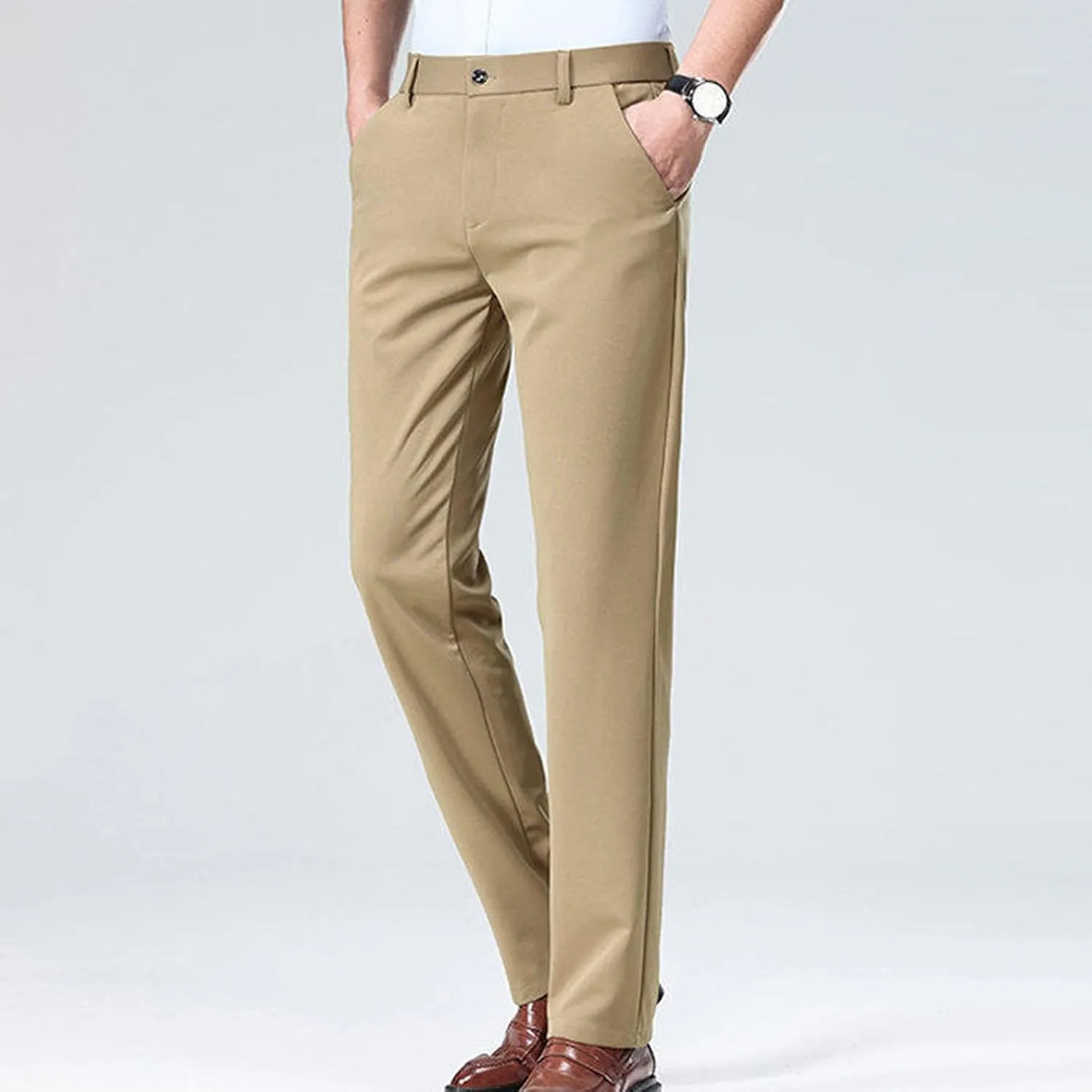 Xiaojmake Men's Slim Fit Dress Pants Stretch Business Suit Pant Casual Golf Formal Tuxedo Pants Flat Front Work Slacks