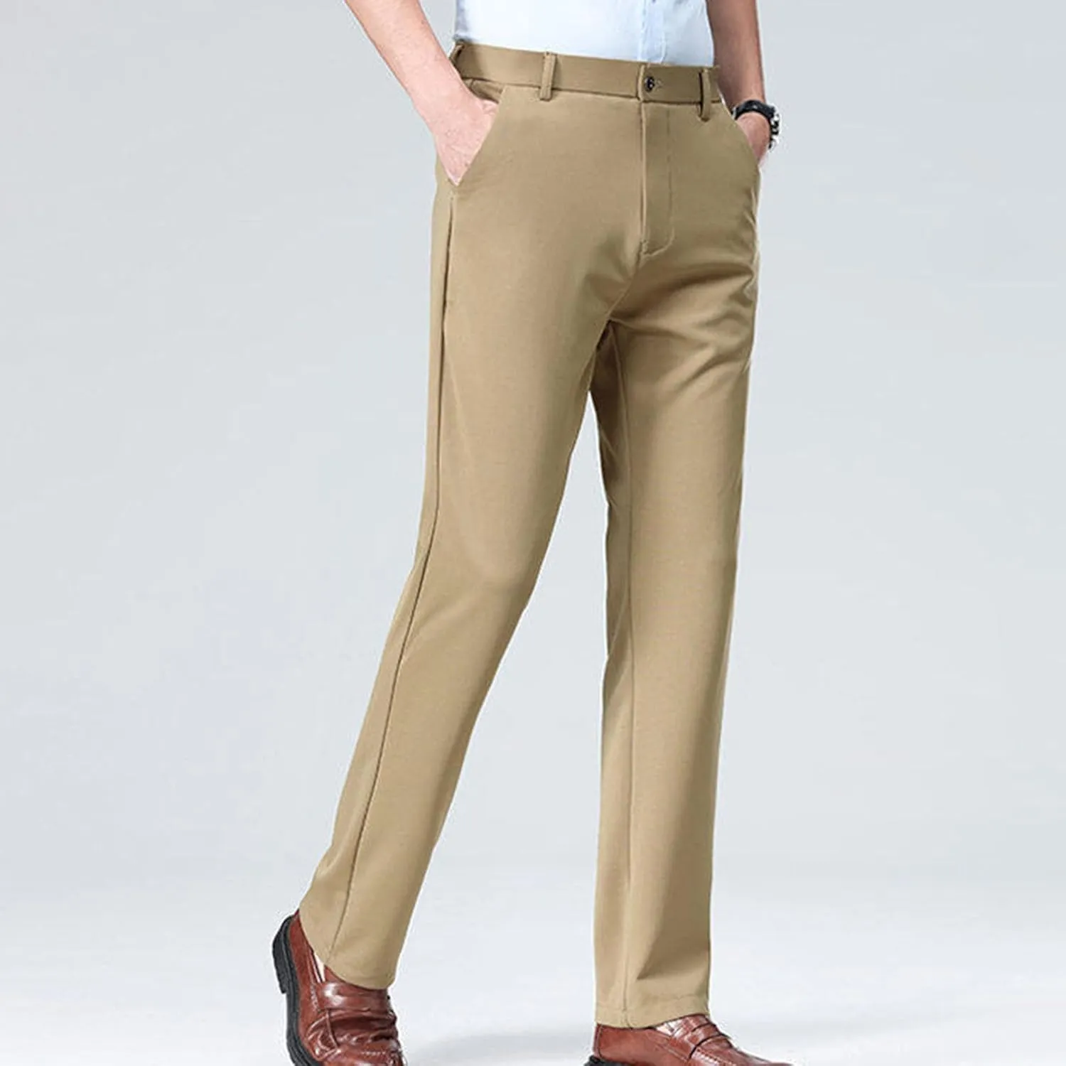 Xiaojmake Men's Slim Fit Dress Pants Stretch Business Suit Pant Casual Golf Formal Tuxedo Pants Flat Front Work Slacks