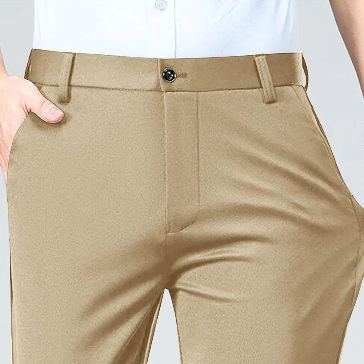 Xiaojmake Men's Slim Fit Dress Pants Stretch Business Suit Pant Casual Golf Formal Tuxedo Pants Flat Front Work Slacks