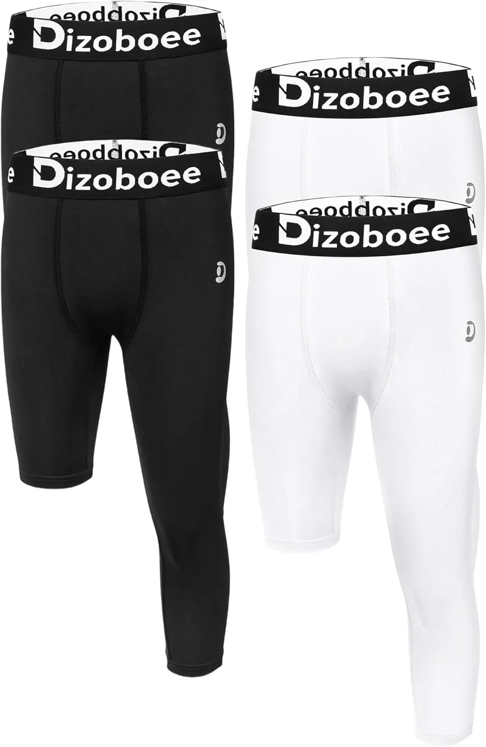 Youth Boys Compression Pants One Leg 3/4 Leggings for Sports Kids Basketball Tights Baseball Football Pants