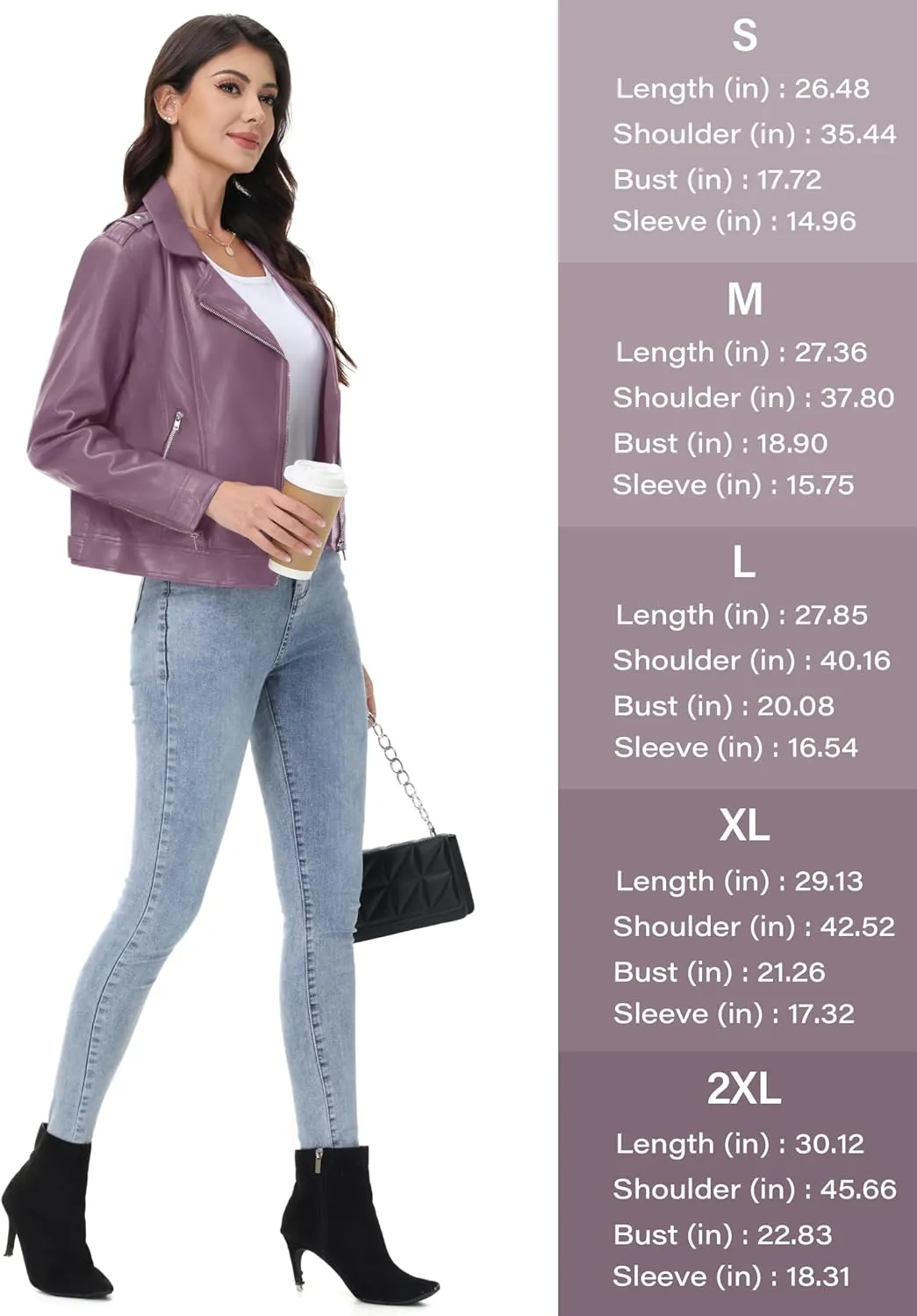 YUCOLEN Womens Faux Leather Jackets Zip Up Motorcycle Moto Biker Coats Fall Winter Fashion Outfits Outerwear Clothes