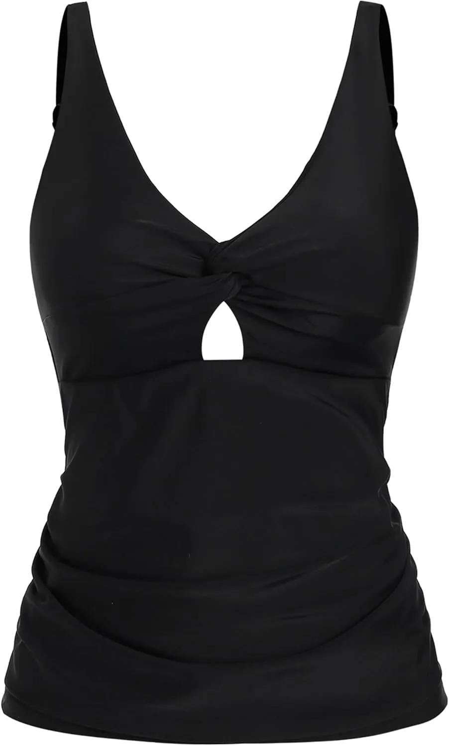 ZAFUL Tankini Tops for Women Twist Front Tummy Control Bathing Suit Tops Swim Tank Top No Bottom