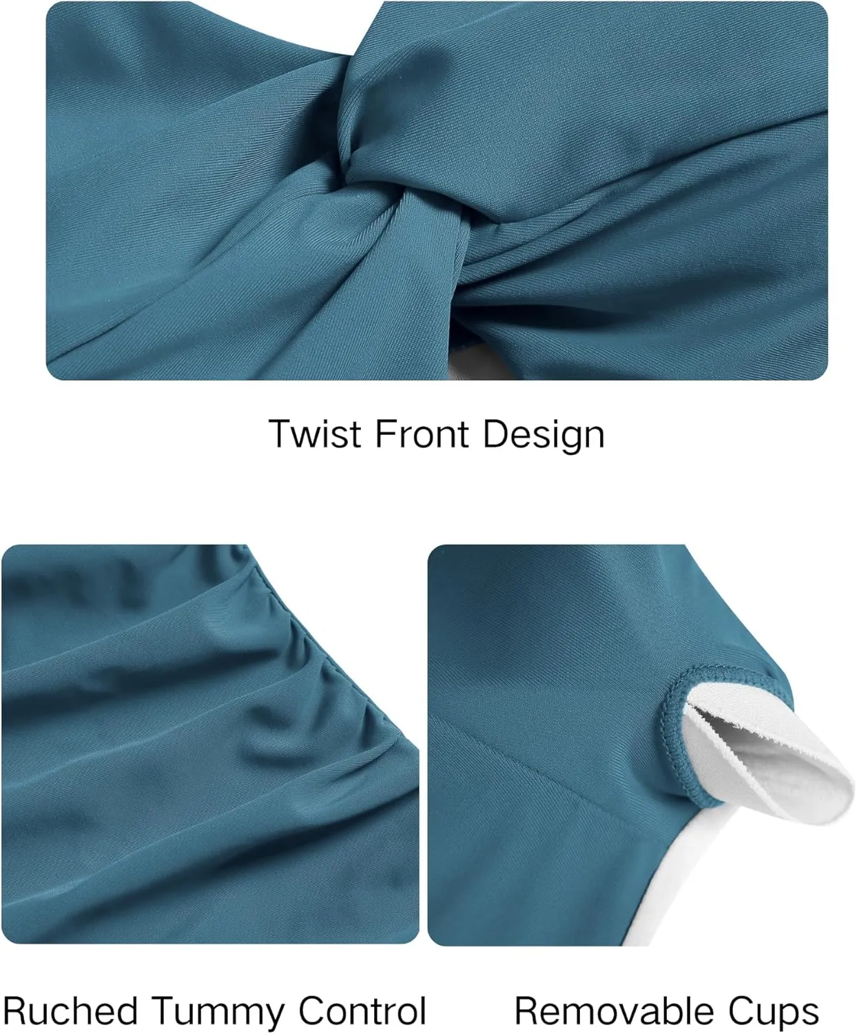 ZAFUL Tankini Tops for Women Twist Front Tummy Control Bathing Suit Tops Swim Tank Top No Bottom