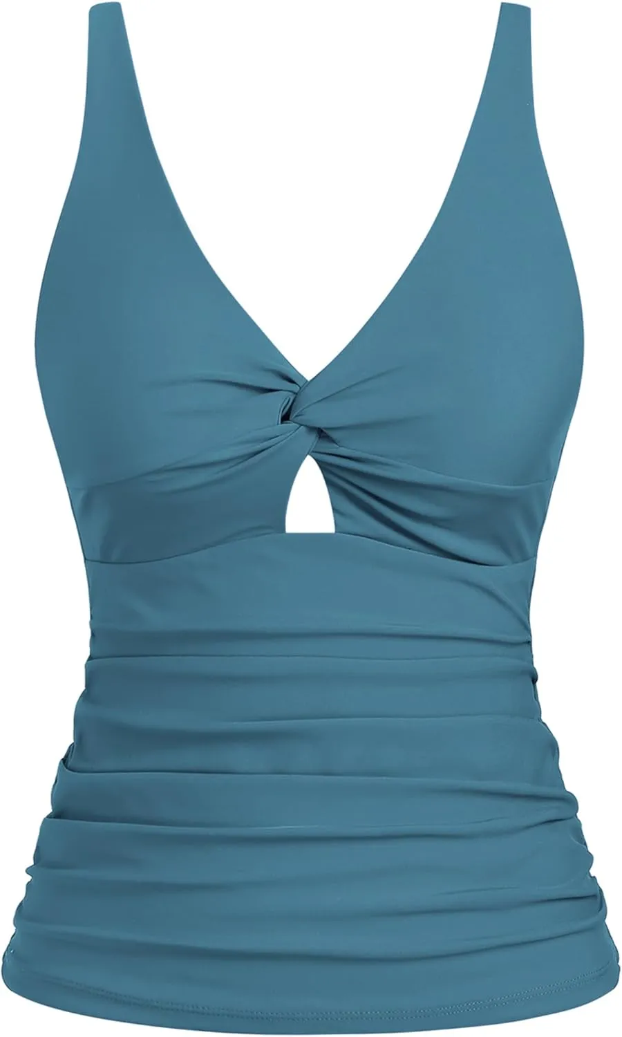 ZAFUL Tankini Tops for Women Twist Front Tummy Control Bathing Suit Tops Swim Tank Top No Bottom