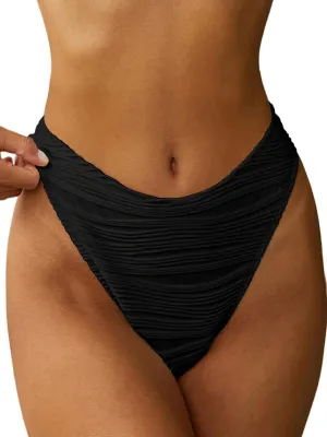 ZAFUL Women Cheeky Bikini Bottoms Wave Swimsuit Swim Briefs Bathing Basic Suit Bottom