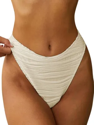 ZAFUL Women Cheeky Bikini Bottoms Wave Swimsuit Swim Briefs Bathing Basic Suit Bottom
