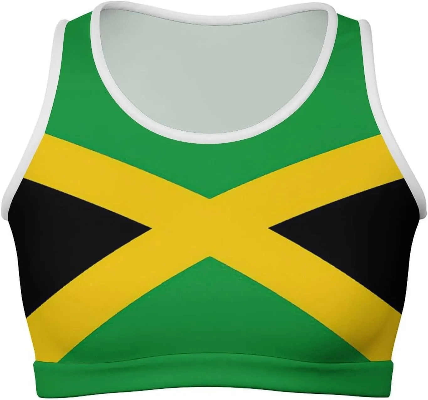 Zakqeik Womens Jamaica Flag Tank Tops Workout Cropped Sexy Summer Camisole Sleeveless Tops