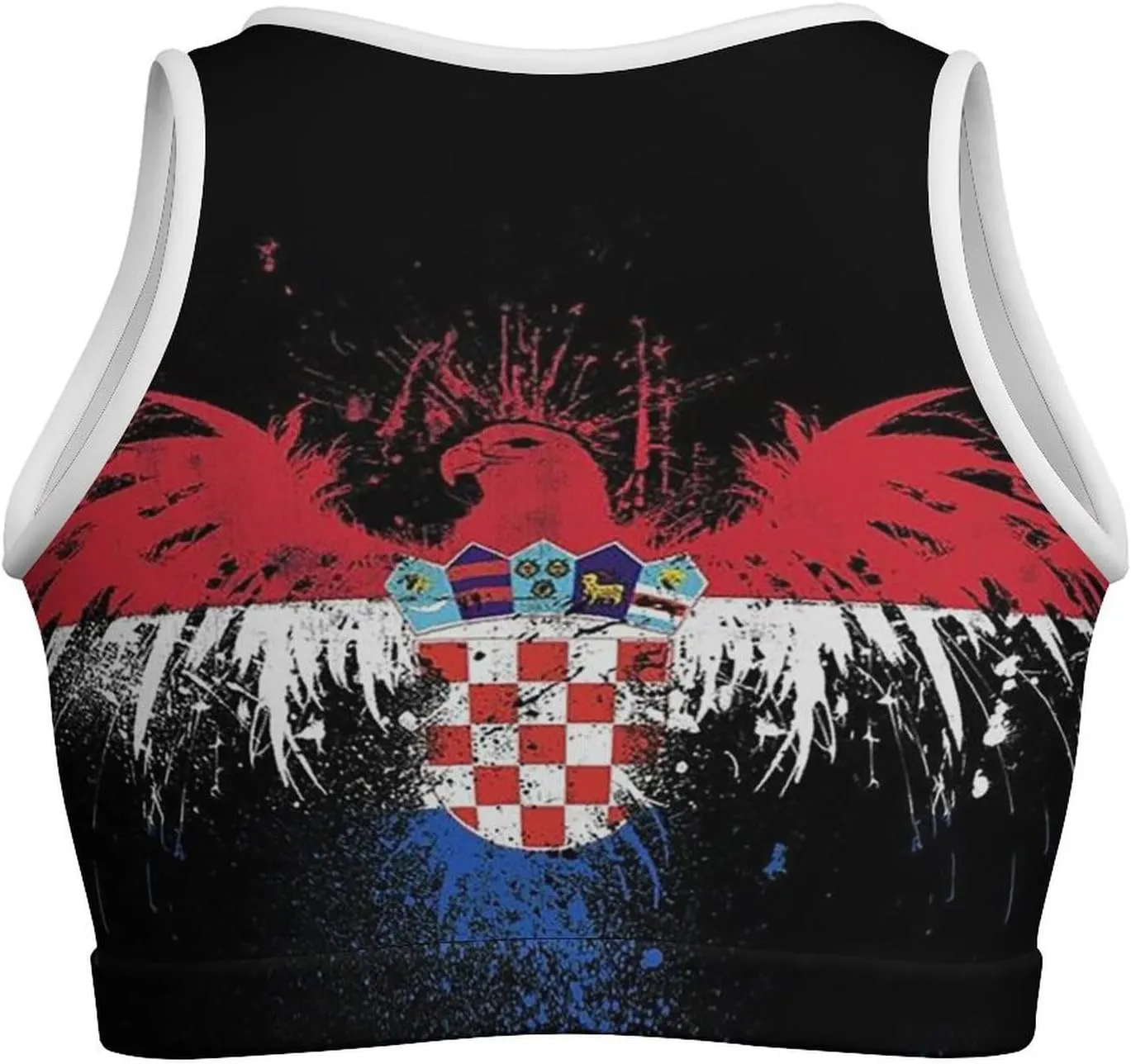 Zakqeik Womens Mauritania Flag Tank Tops Workout Cropped Casual Summer Camisole Sleeveless Tops