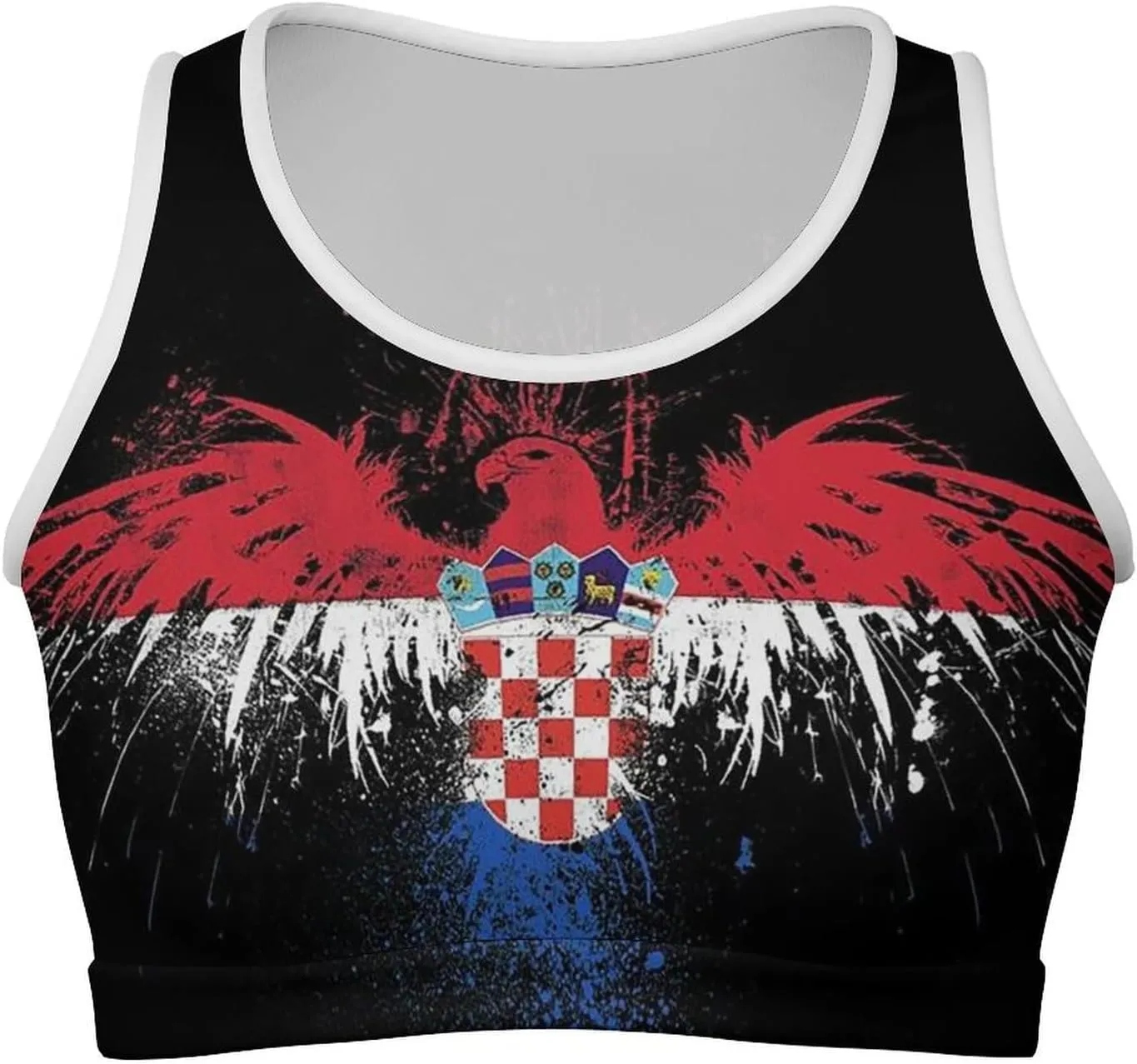 Zakqeik Womens Mauritania Flag Tank Tops Workout Cropped Casual Summer Camisole Sleeveless Tops