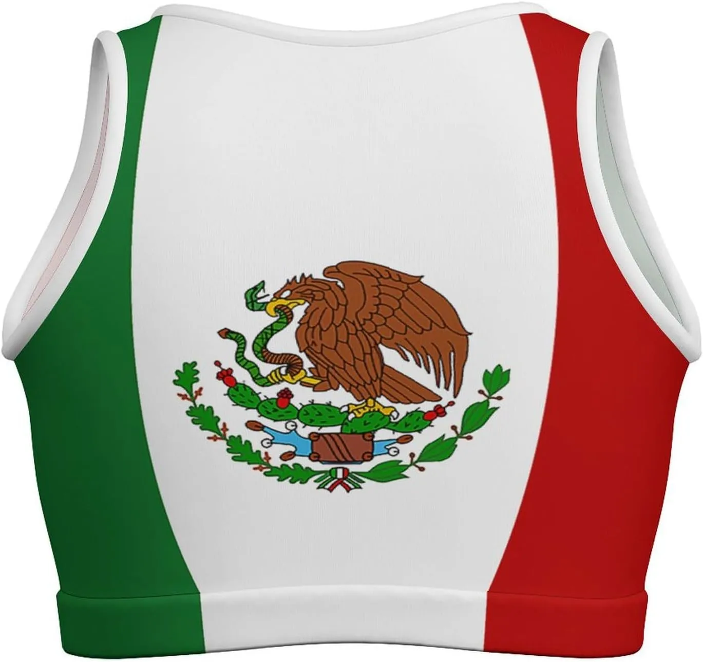 Zakqeik Womens Mexican Flag Tank Tops Workout Cropped Slim Fit Summer Camisole Sleeveless Tops