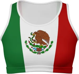 Zakqeik Womens Mexican Flag Tank Tops Workout Cropped Slim Fit Summer Camisole Sleeveless Tops