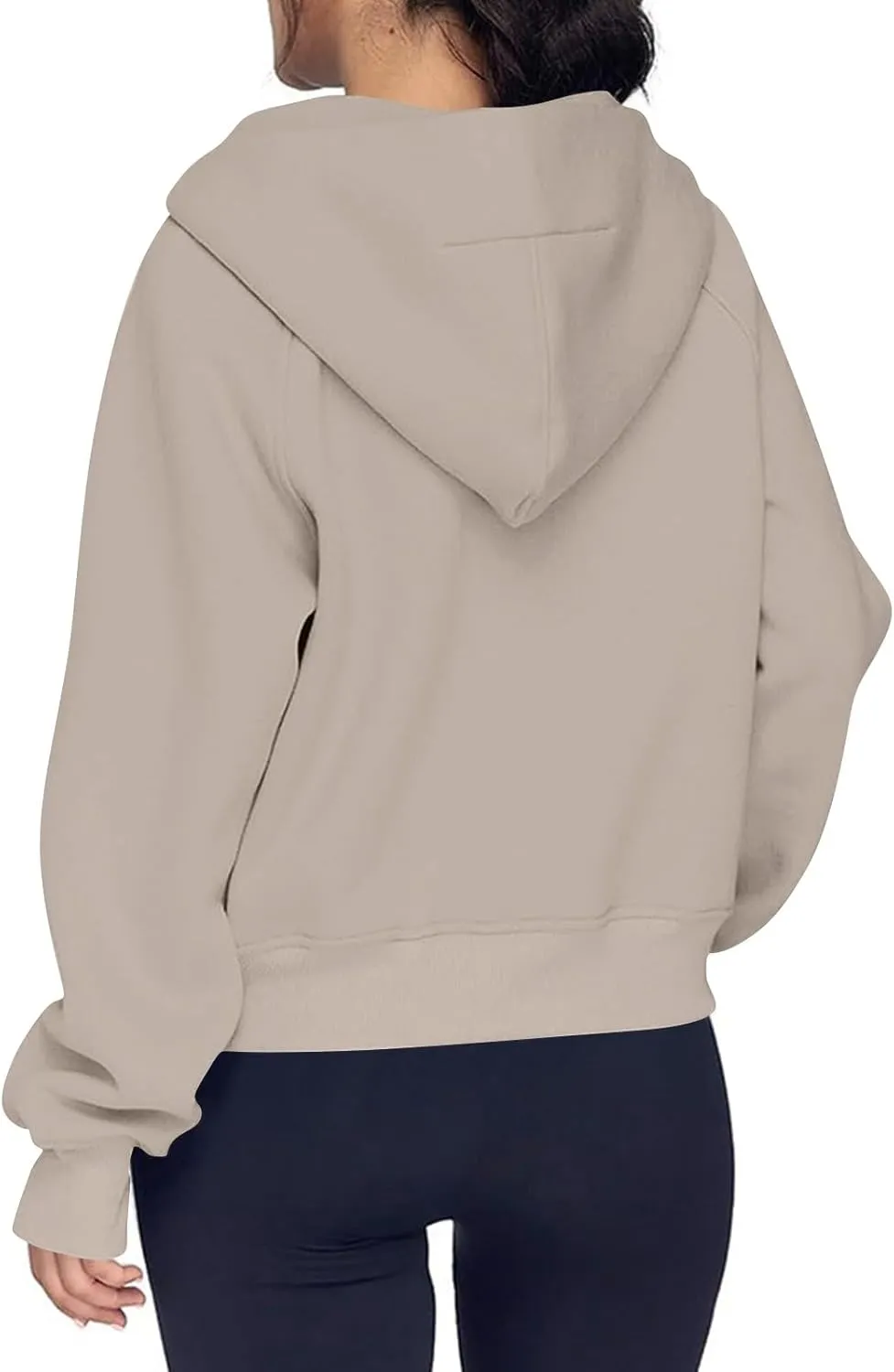 Zip Up Hoodie Women Fall Winter Sweatshirt Drop Shoulder Half Zip Pullover Sweaters Long Sleeve Tops With Pocket