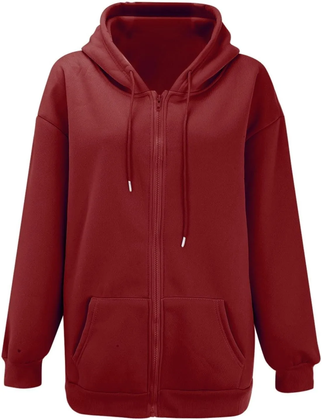 Zip Up Hoodie Women Y2K Long Sleeve Oversized Sweatshirts Lightweight Fleece Jacket Cute 2024 Fall Fashion Clothes