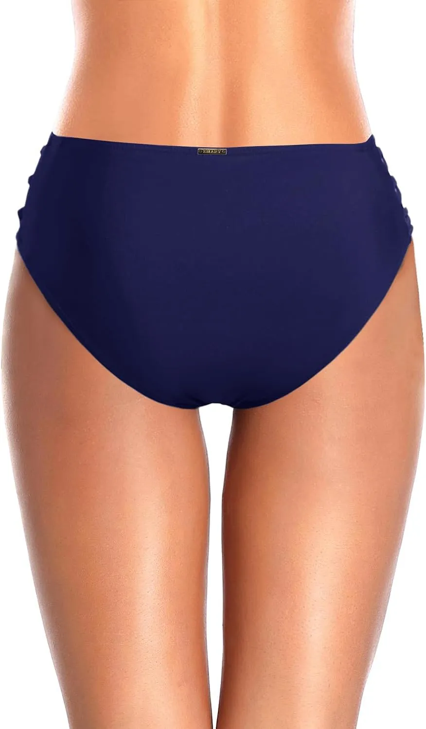 Zmart Strappy Bikini Bottoms - Women's Full Coverage Bathing Suit Mid Waist Swimsuit Bottom