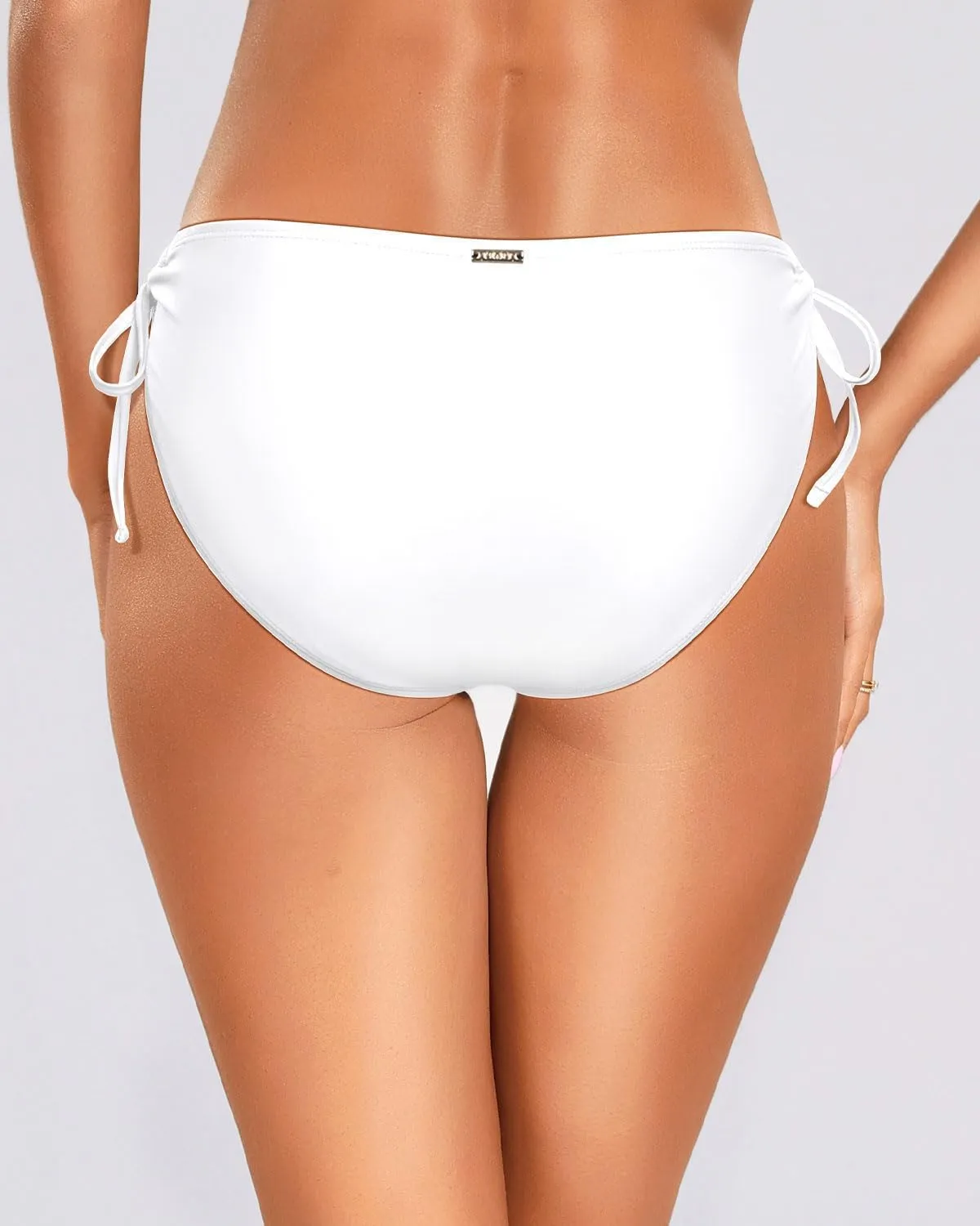 Zmart String Tie Side Bikini Bottoms - Women Full Coverage Swimsuit Bottom Mid Rise Mid Waist Swim Bathing Suit Bottom