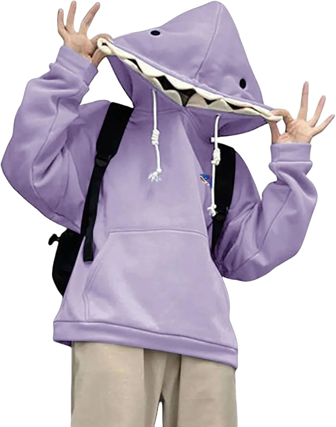 ZWRXW Women's Shark Hoodies Causal Long Sleeve Hooded Sweatshirts Trendy Fall Cute Pullover Outfits Tops with Kangaroo Pocket