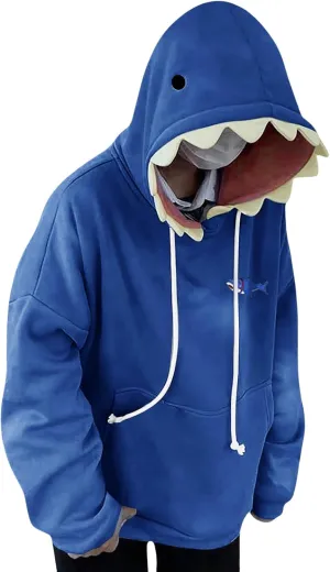 ZWRXW Women's Shark Hoodies Causal Long Sleeve Hooded Sweatshirts Trendy Fall Cute Pullover Outfits Tops with Kangaroo Pocket