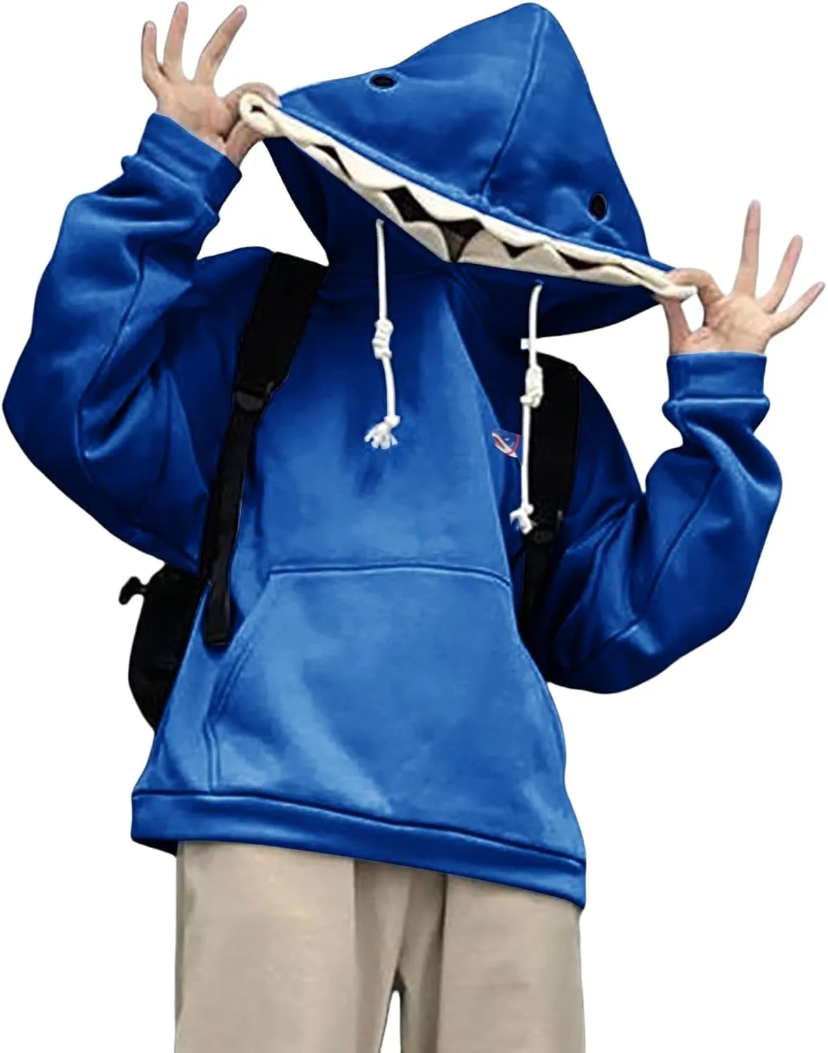 ZWRXW Women's Shark Hoodies Causal Long Sleeve Hooded Sweatshirts Trendy Fall Cute Pullover Outfits Tops with Kangaroo Pocket