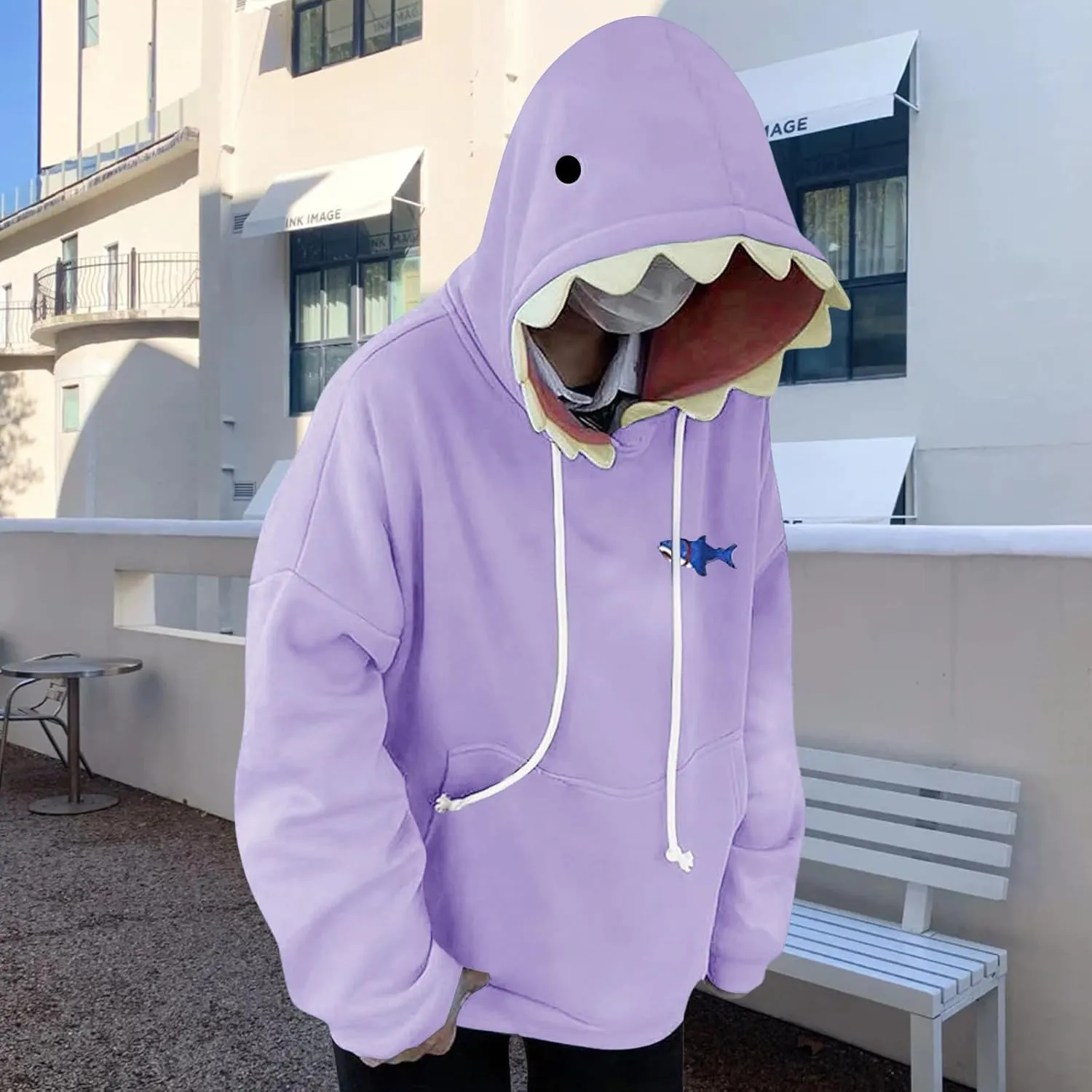 ZWRXW Women's Shark Hoodies Causal Long Sleeve Hooded Sweatshirts Trendy Fall Cute Pullover Outfits Tops with Kangaroo Pocket